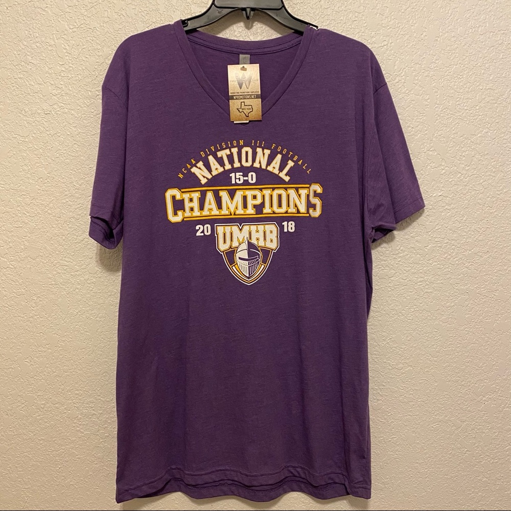 UMHB Football Purple V-Neck Shirt